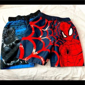 🕸 2 Pairs of Toddler Boy Swim Trunks by Marvel